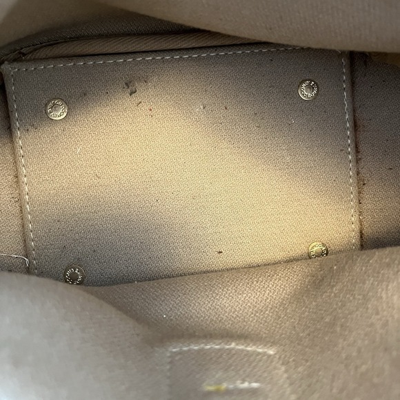 Vintage Dooney & Bourke Women's Purse Bag Beige Tan Plaid Leather Trim Chic Cute - Picture 11 of 16